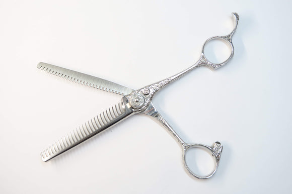 Bランク【ナルトシザー naruto scissors】 二梳きヘネシーブーメランS27唐草 セニング 美容師・理容師 5.8インチ 右利き 【中古】:H-11897